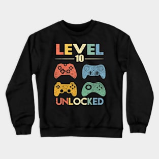 Level 10 Video 10th Birthday Crewneck Sweatshirt